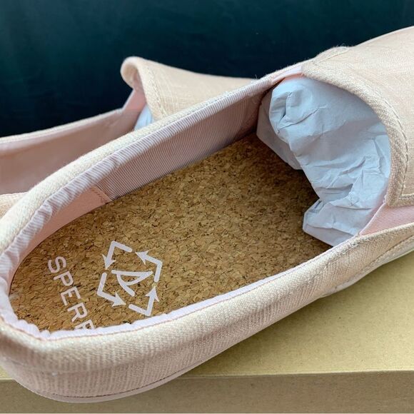Sperry Crest Shimmer Pink Slip Ons Women's Various Sizes - Picture 3 of 13